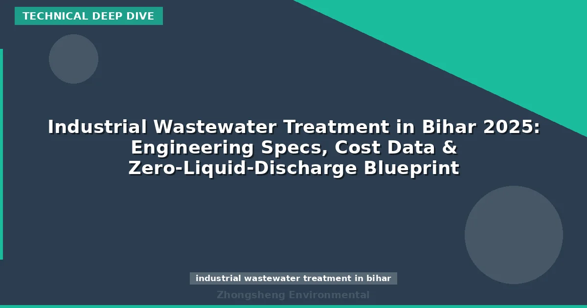 Industrial Wastewater Treatment in Bihar 2025: Engineering Specs, Cost Data & Zero-Liquid-Discharge Blueprint