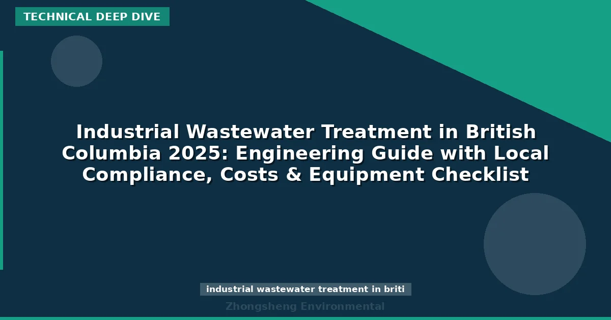 Industrial Wastewater Treatment in British Columbia 2025: Engineering Guide with Local Compliance, Costs & Equipment Checklist