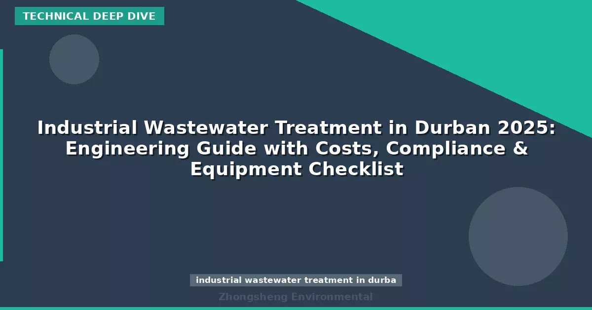 Industrial Wastewater Treatment in Durban 2025: Engineering Guide with Costs, Compliance & Equipment Checklist