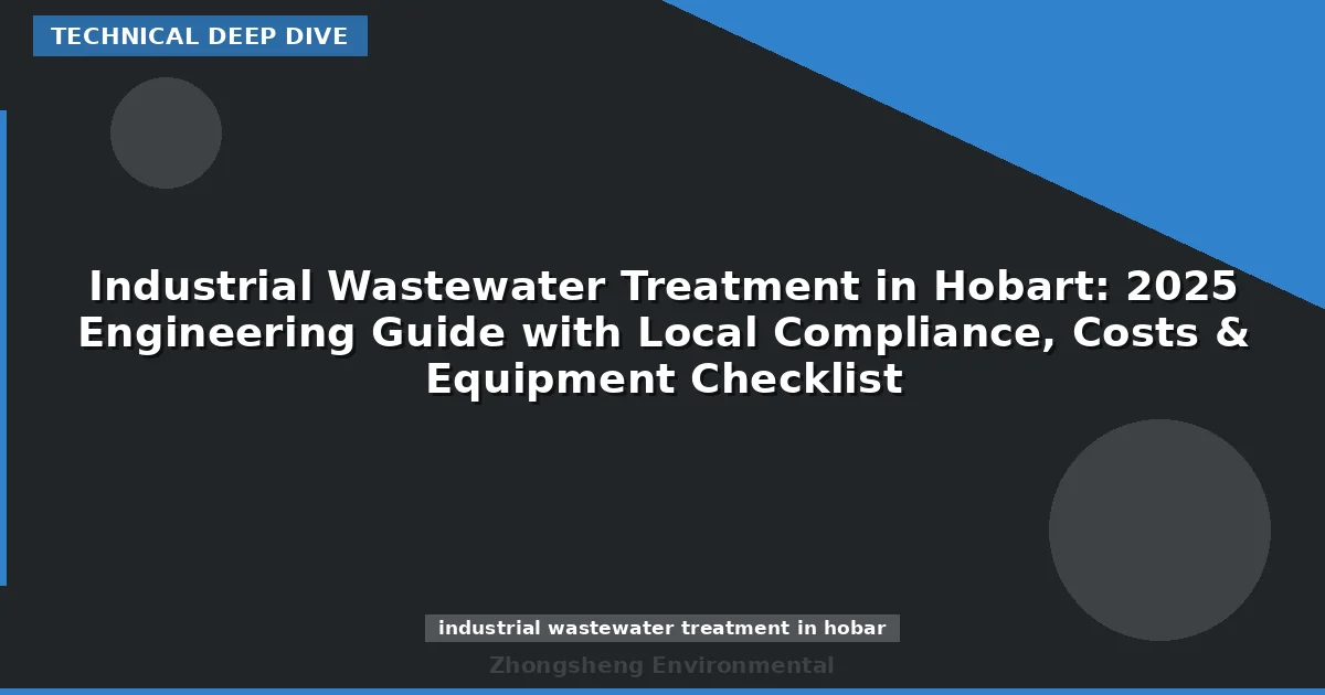 Industrial Wastewater Treatment in Hobart: 2025 Engineering Guide with Local Compliance, Costs & Equipment Checklist