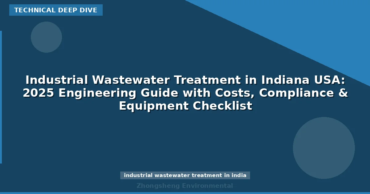 Industrial Wastewater Treatment in Indiana USA: 2025 Engineering Guide with Costs, Compliance & Equipment Checklist