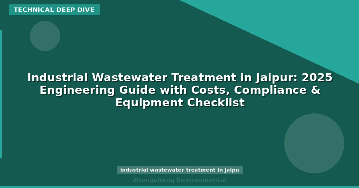 Industrial Wastewater Treatment in Jaipur: 2025 Engineering Guide with Costs, Compliance & Equipment Checklist