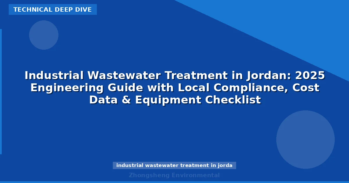 Industrial Wastewater Treatment in Jordan: 2025 Engineering Guide with Local Compliance, Cost Data & Equipment Checklist