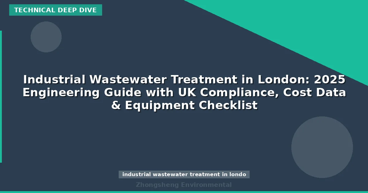 Industrial Wastewater Treatment in London: 2025 Engineering Guide with UK Compliance, Cost Data & Equipment Checklist