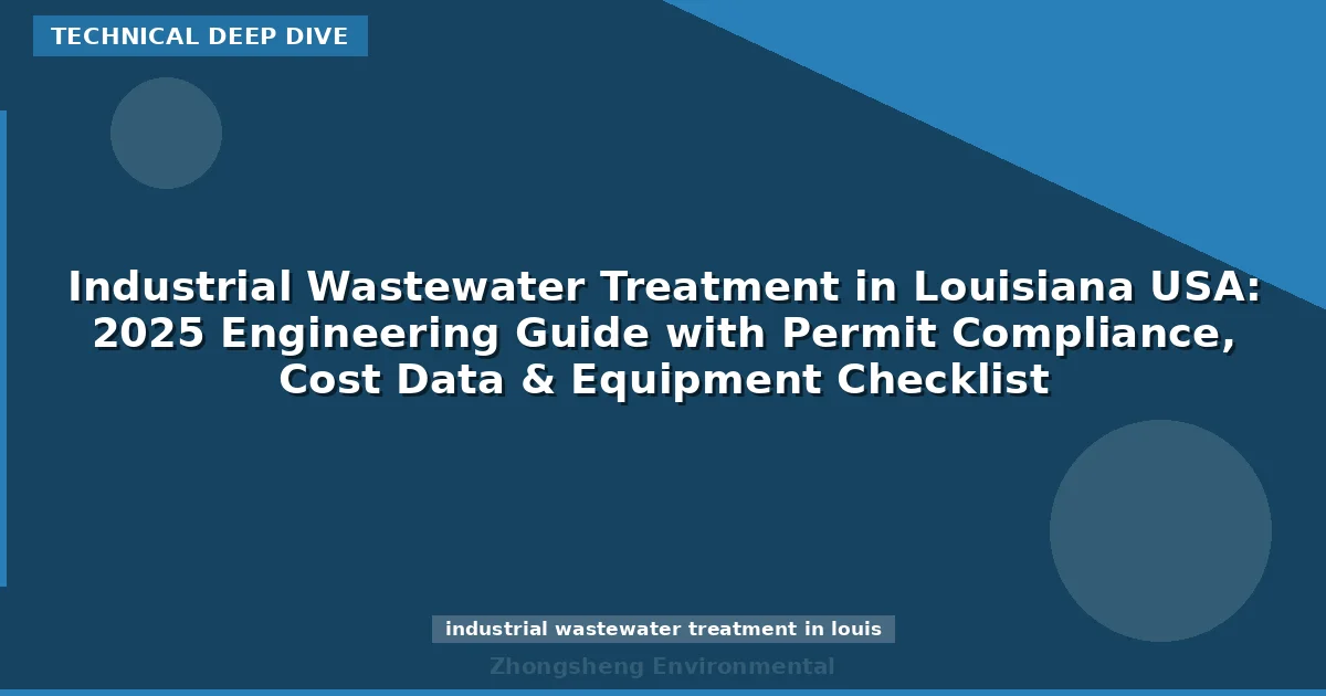 Industrial Wastewater Treatment in Louisiana USA: 2025 Engineering Guide with Permit Compliance, Cost Data & Equipment Checklist