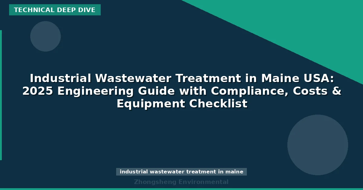 Industrial Wastewater Treatment in Maine USA: 2025 Engineering Guide with Compliance, Costs & Equipment Checklist