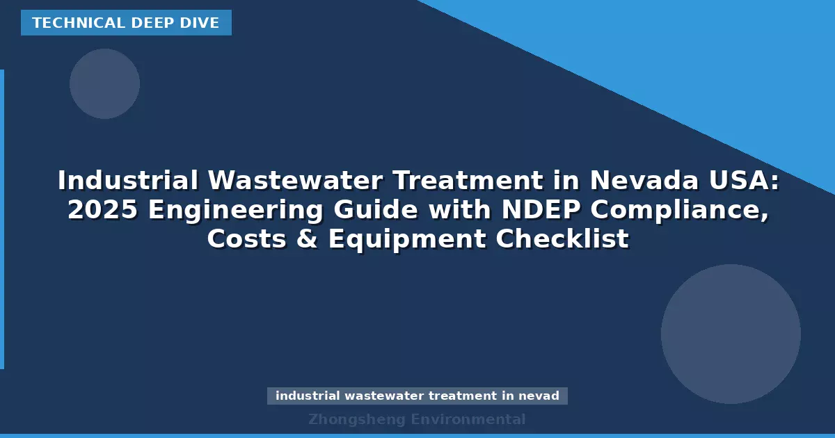 Industrial Wastewater Treatment in Nevada USA: 2025 Engineering Guide with NDEP Compliance, Costs & Equipment Checklist