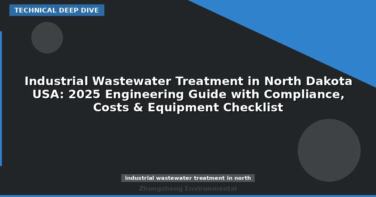 Industrial Wastewater Treatment in North Dakota USA: 2025 Engineering Guide with Compliance, Costs & Equipment Checklist
