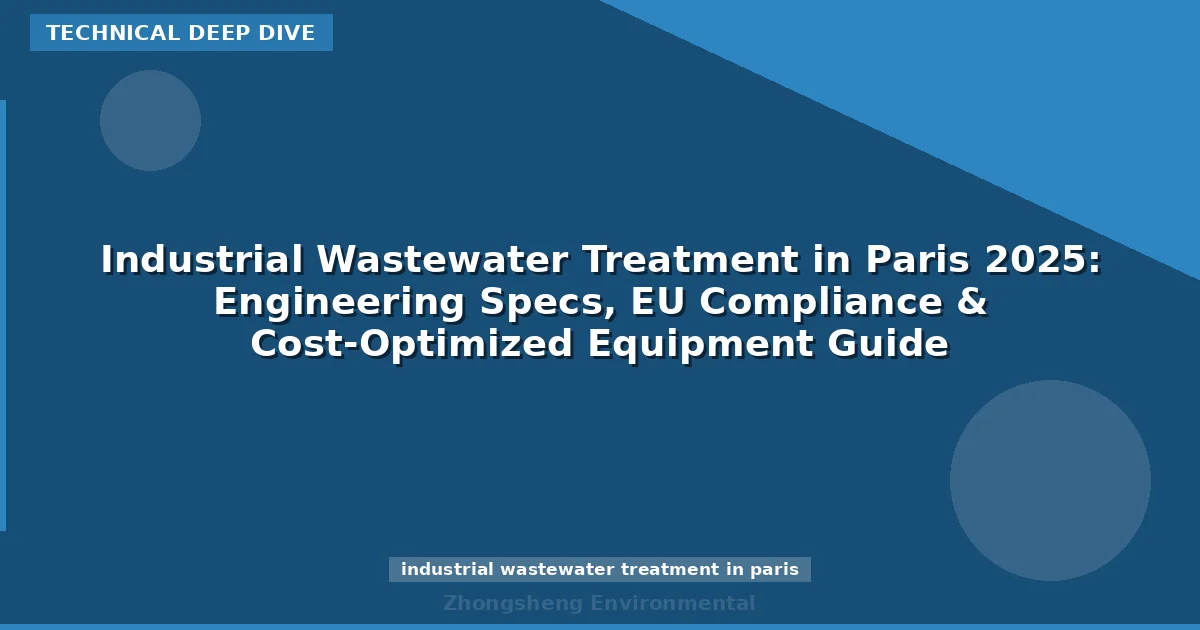 Industrial Wastewater Treatment in Paris 2025: Engineering Specs, EU Compliance & Cost-Optimized Equipment Guide