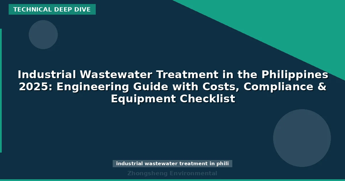 Industrial Wastewater Treatment in the Philippines 2025: Engineering Guide with Costs, Compliance & Equipment Checklist