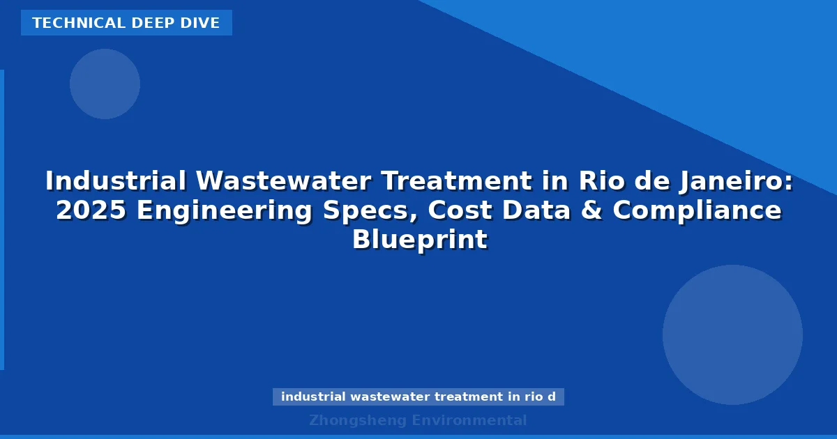 Industrial Wastewater Treatment in Rio de Janeiro: 2025 Engineering Specs, Cost Data & Compliance Blueprint