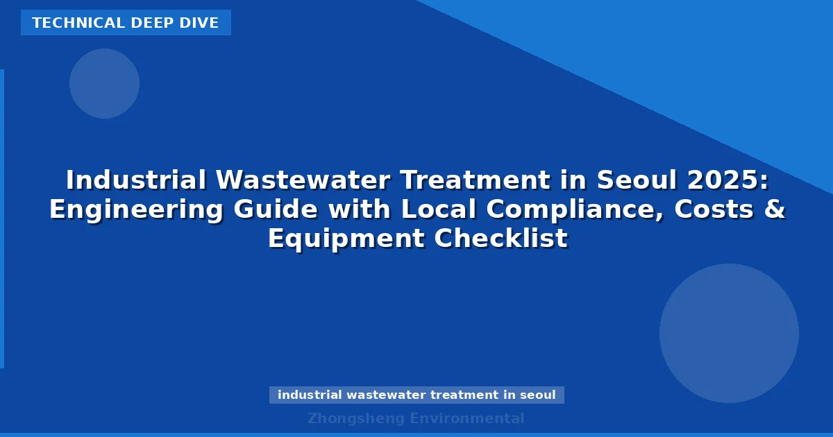 Industrial Wastewater Treatment in Seoul 2025: Engineering Guide with Local Compliance, Costs & Equipment Checklist