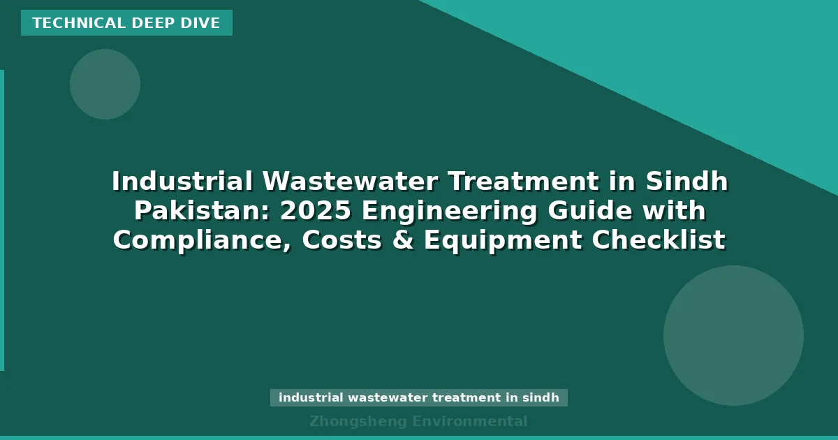 Industrial Wastewater Treatment in Sindh Pakistan: 2025 Engineering Guide with Compliance, Costs & Equipment Checklist