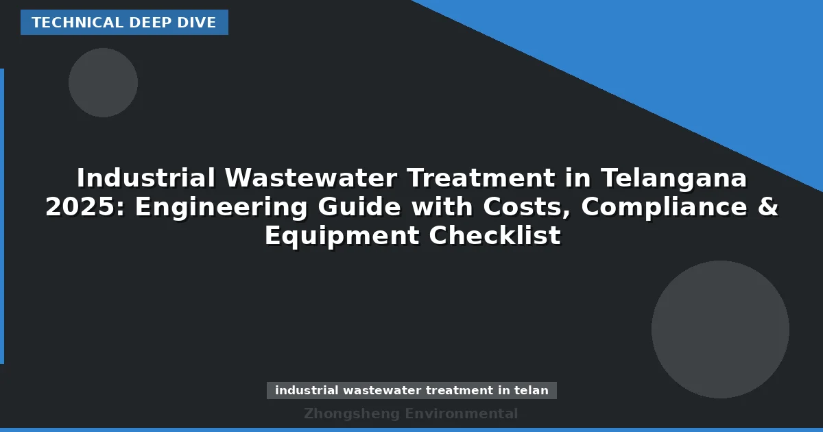 Industrial Wastewater Treatment in Telangana 2025: Engineering Guide with Costs, Compliance & Equipment Checklist