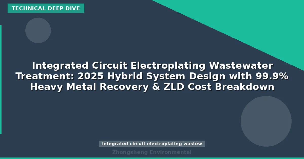 Integrated Circuit Electroplating Wastewater Treatment: 2025 Hybrid System Design with 99.9% Heavy Metal Recovery & ZLD Cost Breakdown