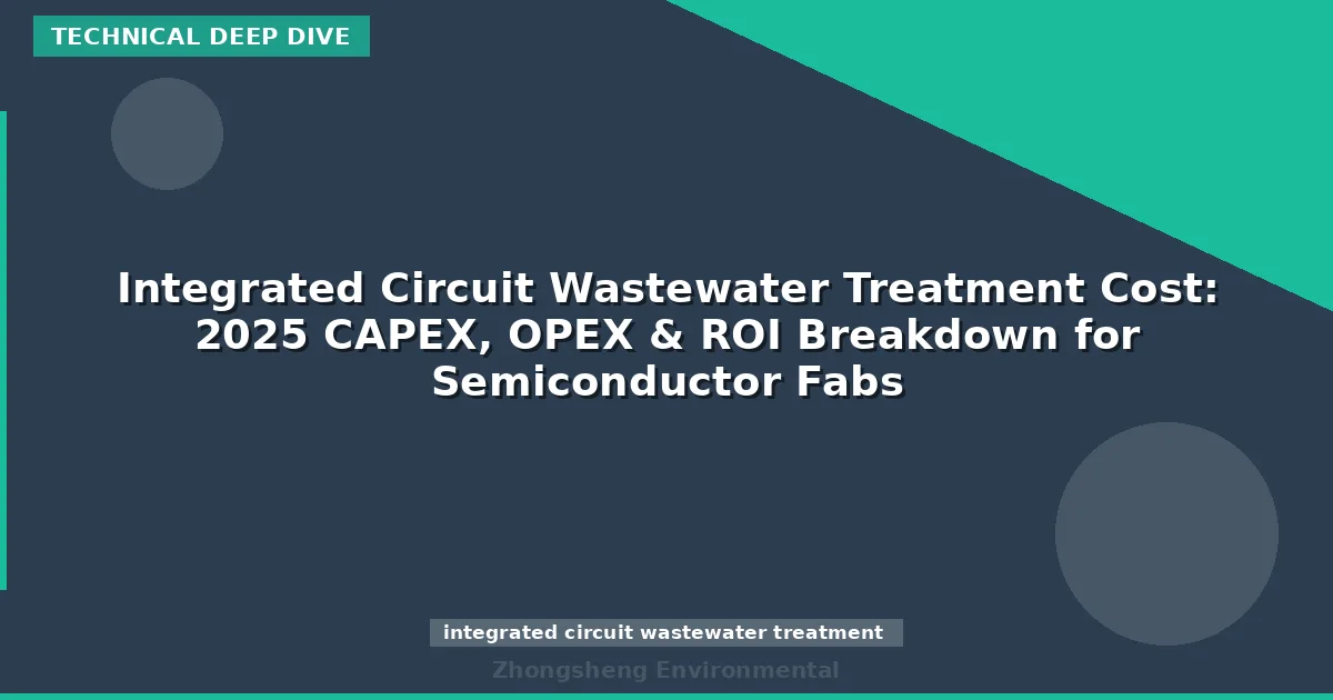 Integrated Circuit Wastewater Treatment Cost: 2025 CAPEX, OPEX & ROI Breakdown for Semiconductor Fabs