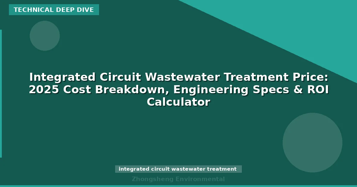 Integrated Circuit Wastewater Treatment Price: 2025 Cost Breakdown, Engineering Specs & ROI Calculator