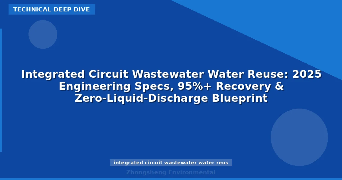 Integrated Circuit Wastewater Water Reuse: 2025 Engineering Specs, 95%+ Recovery & Zero-Liquid-Discharge Blueprint