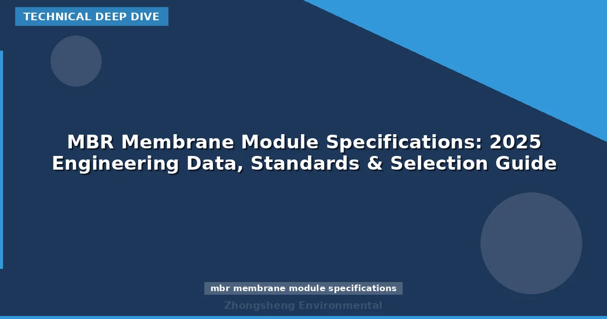 MBR Membrane Module Specifications: 2025 Engineering Data, Standards & Selection Guide