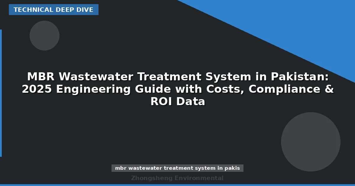 MBR Wastewater Treatment System in Pakistan: 2025 Engineering Guide with Costs, Compliance & ROI Data