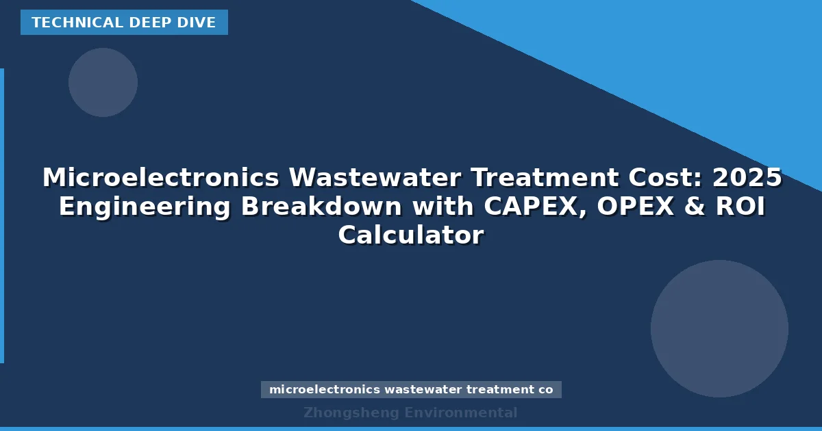 Microelectronics Wastewater Treatment Cost: 2025 Engineering Breakdown with CAPEX, OPEX & ROI Calculator