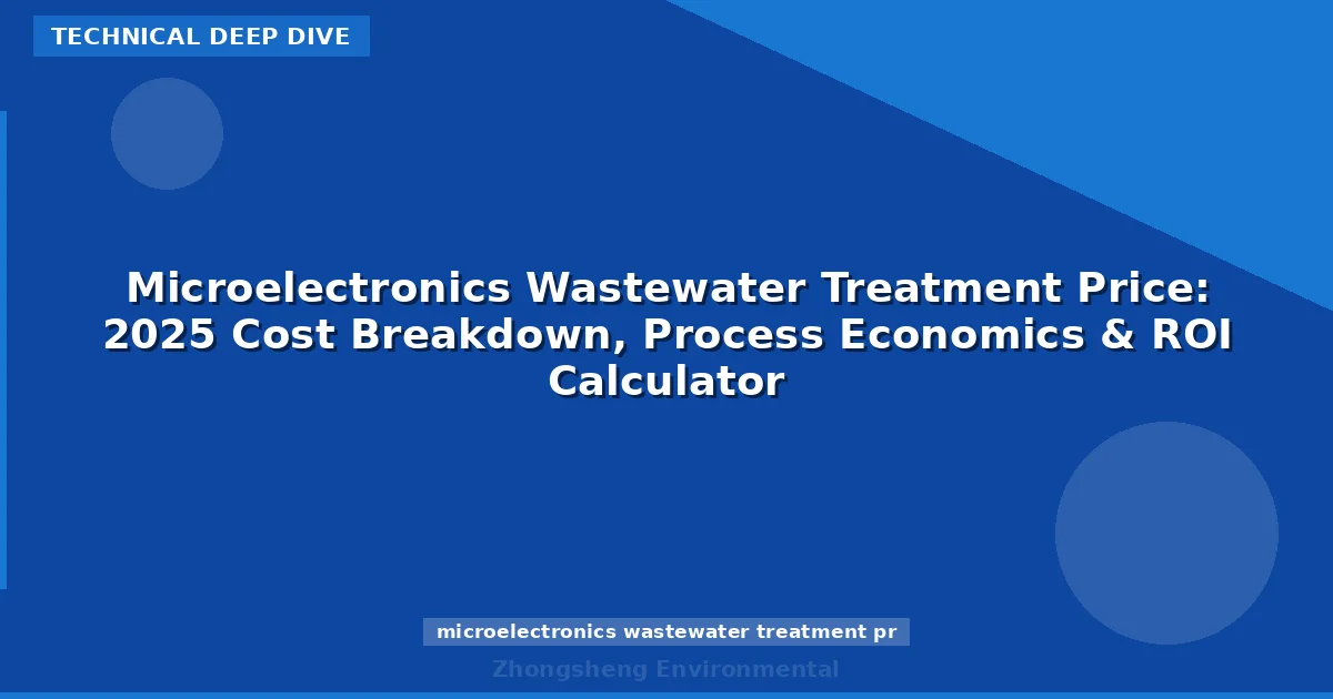 Microelectronics Wastewater Treatment Price: 2025 Cost Breakdown, Process Economics & ROI Calculator