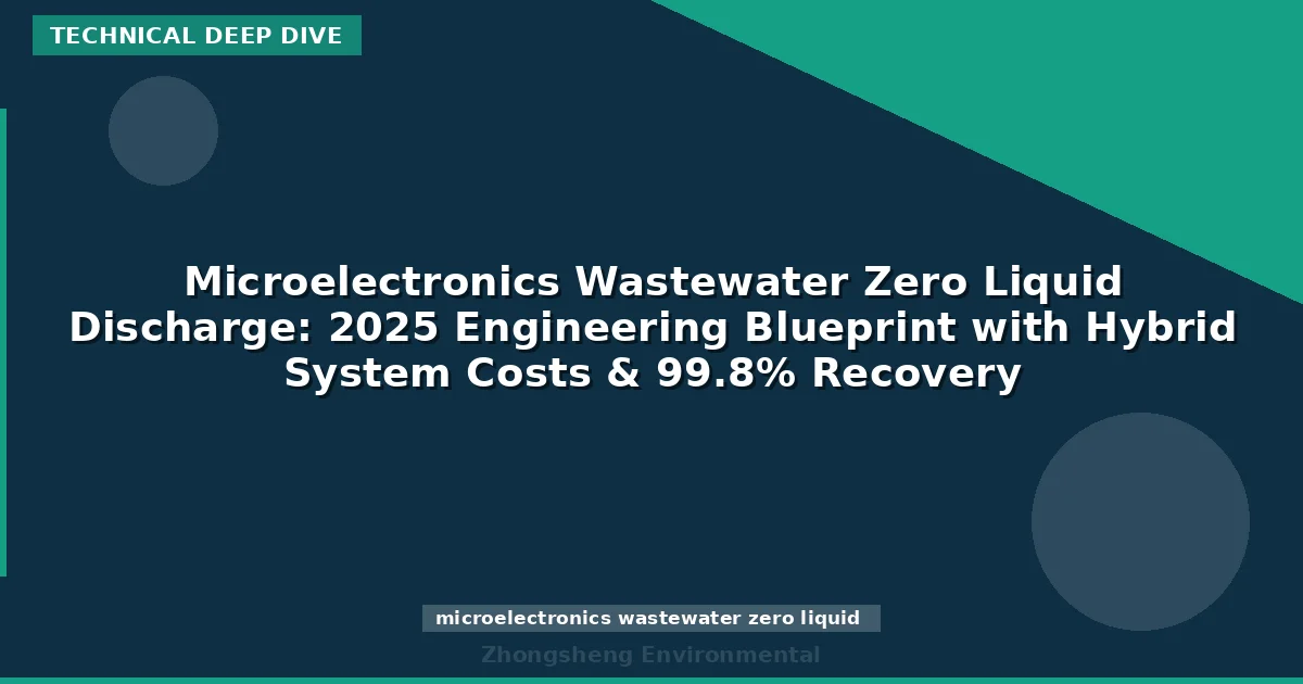 Microelectronics Wastewater Zero Liquid Discharge: 2025 Engineering Blueprint with Hybrid System Costs & 99.8% Recovery