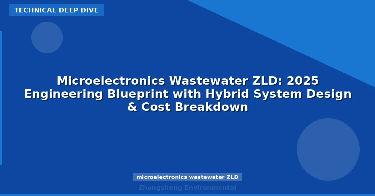 Microelectronics Wastewater ZLD: 2025 Engineering Blueprint with Hybrid System Design & Cost Breakdown