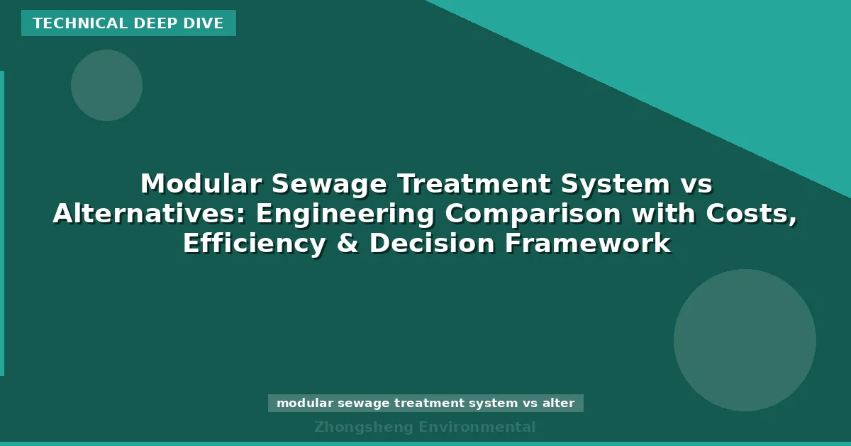 Modular Sewage Treatment System vs Alternatives: Engineering Comparison with Costs, Efficiency & Decision Framework