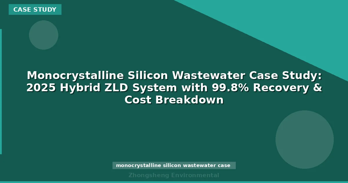 Monocrystalline Silicon Wastewater Case Study: 2025 Hybrid ZLD System with 99.8% Recovery & Cost Breakdown