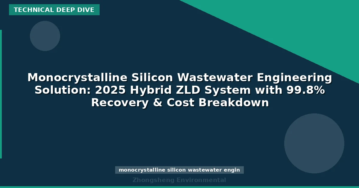 Monocrystalline Silicon Wastewater Engineering Solution: 2025 Hybrid ZLD System with 99.8% Recovery & Cost Breakdown