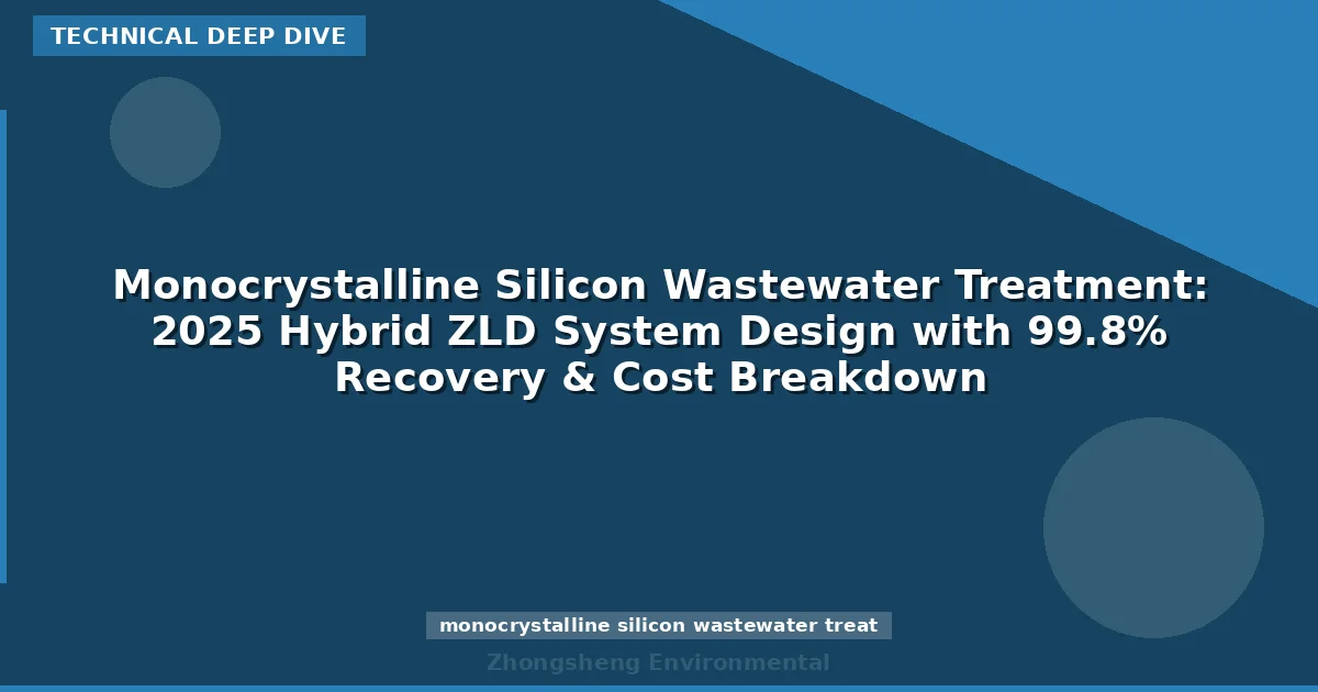 Monocrystalline Silicon Wastewater Treatment: 2025 Hybrid ZLD System Design with 99.8% Recovery & Cost Breakdown