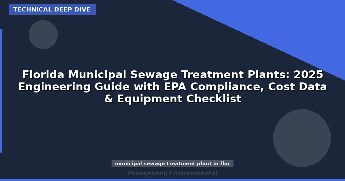 Florida Municipal Sewage Treatment Plants: 2025 Engineering Guide with EPA Compliance, Cost Data & Equipment Checklist