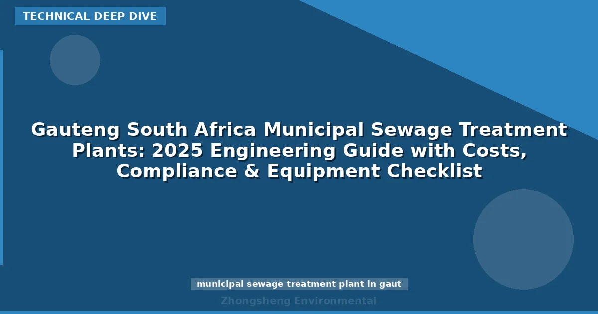 Gauteng South Africa Municipal Sewage Treatment Plants: 2025 Engineering Guide with Costs, Compliance & Equipment Checklist