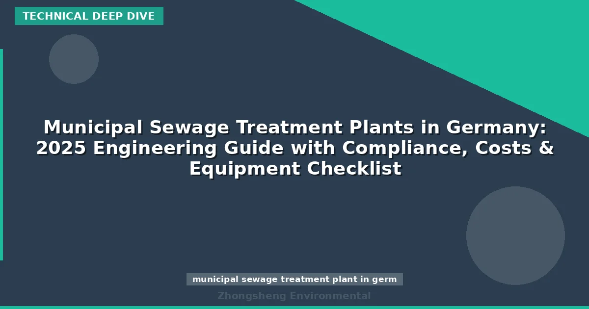 Municipal Sewage Treatment Plants in Germany: 2025 Engineering Guide with Compliance, Costs & Equipment Checklist