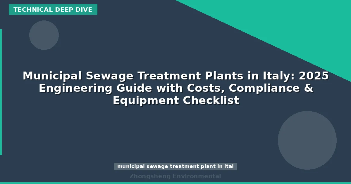 Municipal Sewage Treatment Plants in Italy: 2025 Engineering Guide with Costs, Compliance & Equipment Checklist