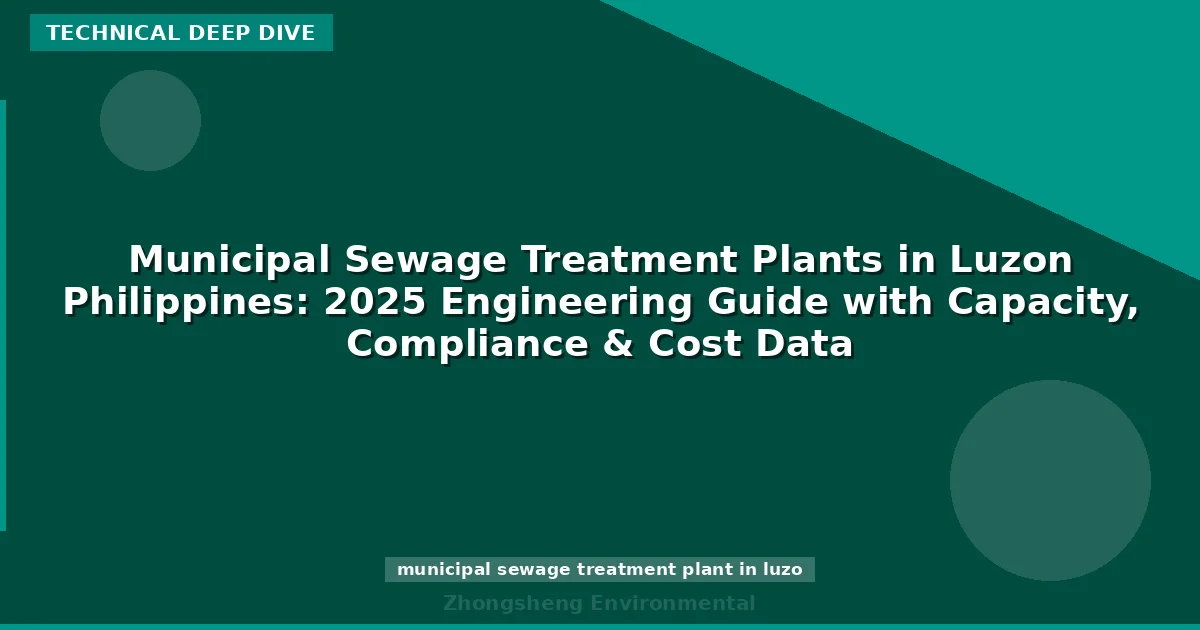Municipal Sewage Treatment Plants in Luzon Philippines: 2025 Engineering Guide with Capacity, Compliance & Cost Data