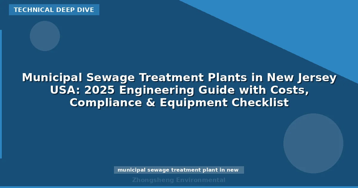 Municipal Sewage Treatment Plants in New Jersey USA: 2025 Engineering Guide with Costs, Compliance & Equipment Checklist