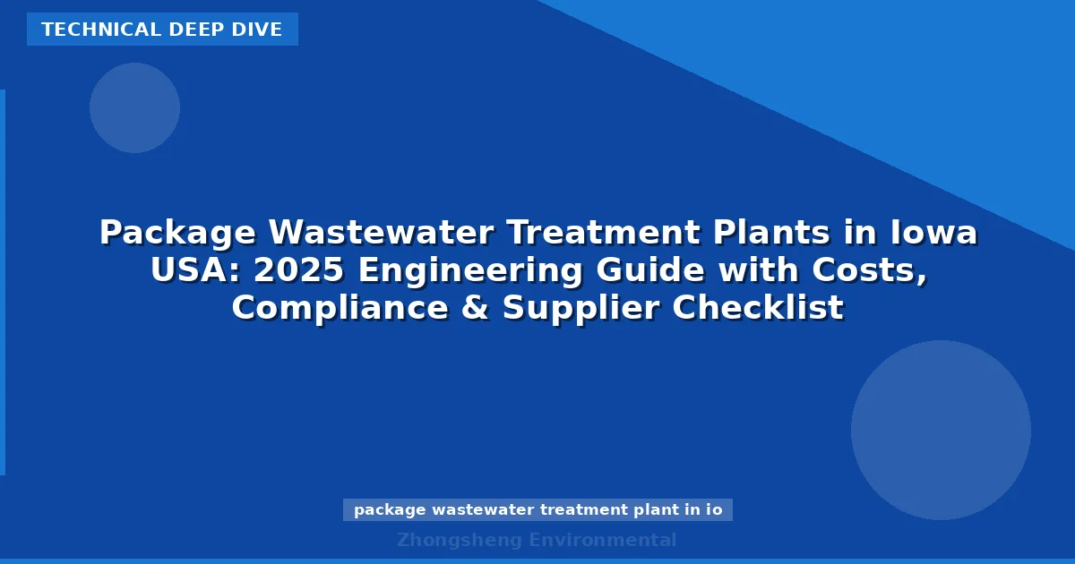 Package Wastewater Treatment Plants in Iowa USA: 2025 Engineering Guide with Costs, Compliance & Supplier Checklist