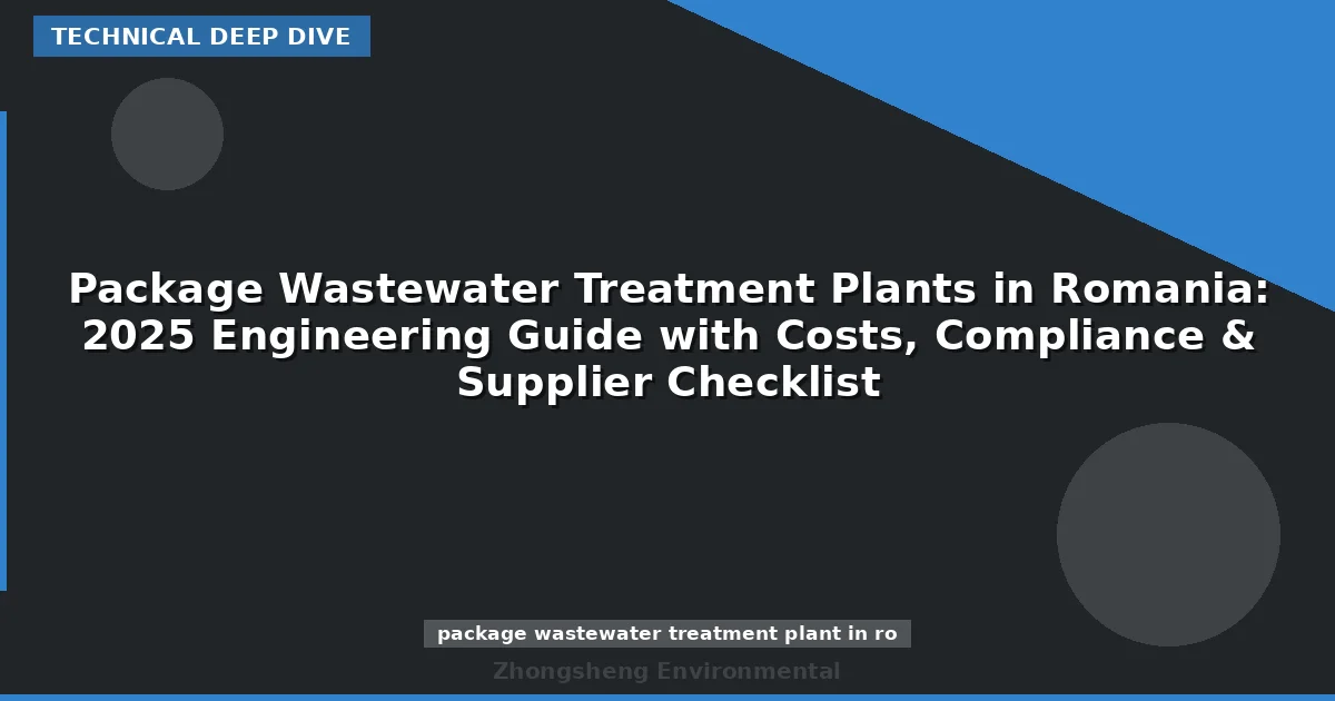 Package Wastewater Treatment Plants in Romania: 2025 Engineering Guide with Costs, Compliance & Supplier Checklist