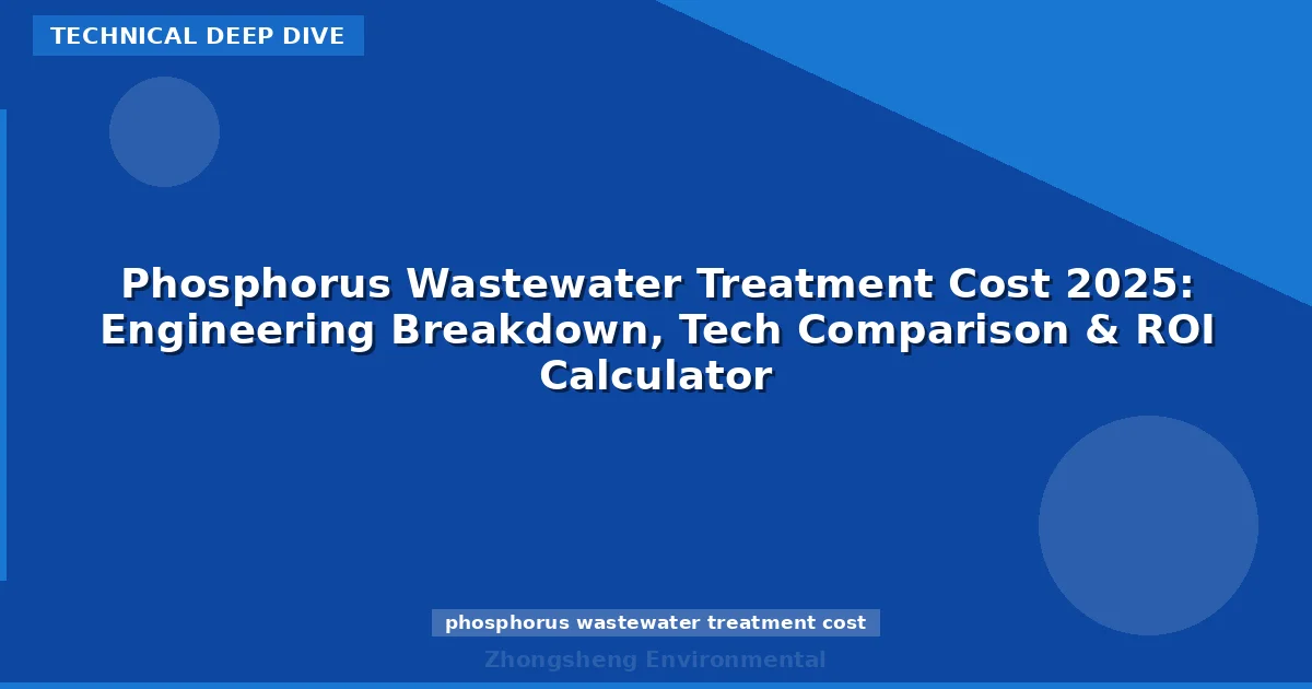 Phosphorus Wastewater Treatment Cost 2025: Engineering Breakdown, Tech Comparison & ROI Calculator