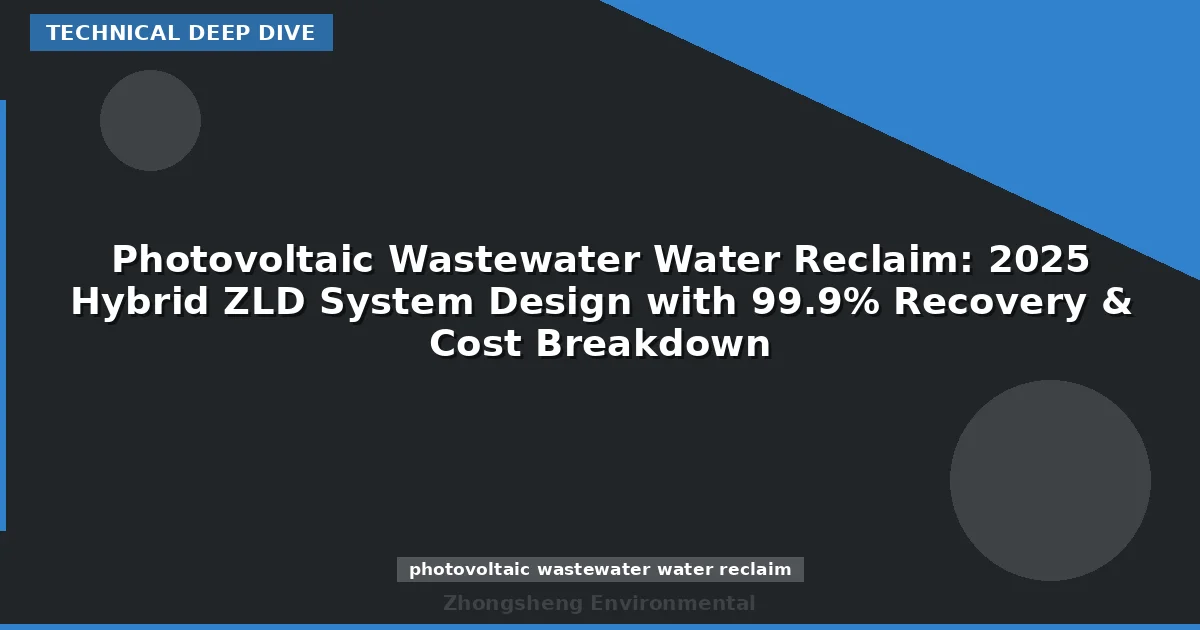 Photovoltaic Wastewater Water Reclaim: 2025 Hybrid ZLD System Design with 99.9% Recovery & Cost Breakdown