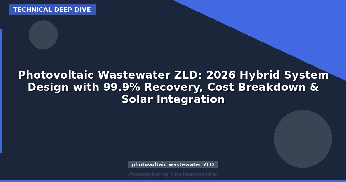 Photovoltaic Wastewater ZLD: 2026 Hybrid System Design with 99.9% Recovery, Cost Breakdown & Solar Integration