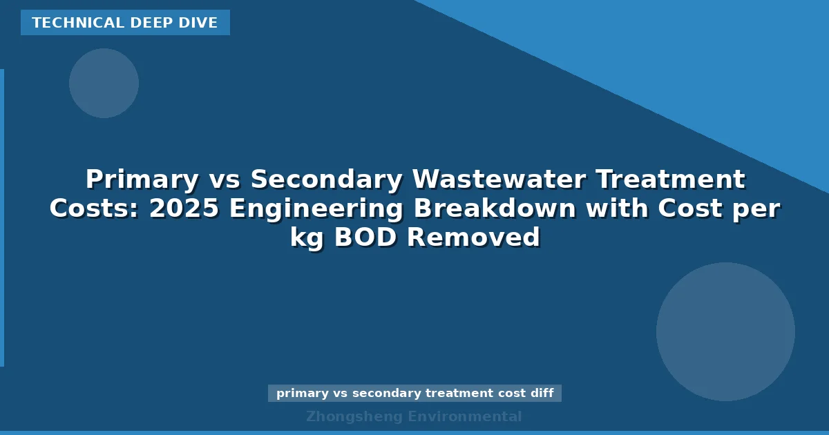 Primary vs Secondary Wastewater Treatment Costs: 2025 Engineering Breakdown with Cost per kg BOD Removed