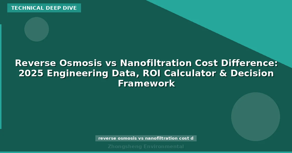 Reverse Osmosis vs Nanofiltration Cost Difference: 2025 Engineering Data, ROI Calculator & Decision Framework