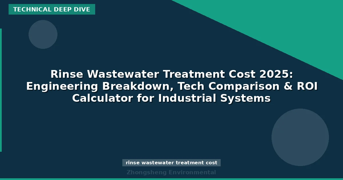 Rinse Wastewater Treatment Cost 2025: Engineering Breakdown, Tech Comparison & ROI Calculator for Industrial Systems