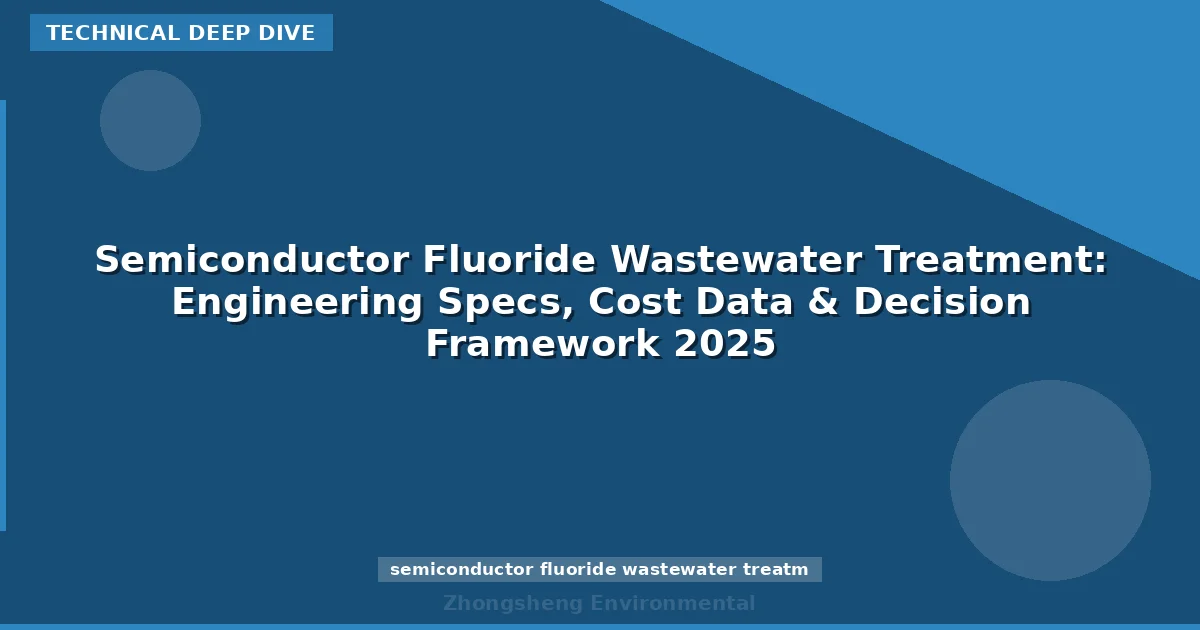 Semiconductor Fluoride Wastewater Treatment: Engineering Specs, Cost Data & Decision Framework 2025