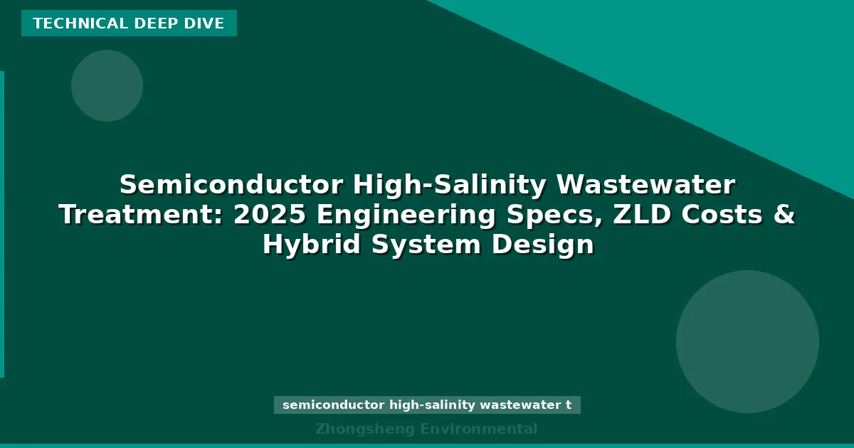 Semiconductor High-Salinity Wastewater Treatment: 2025 Engineering Specs, ZLD Costs & Hybrid System Design