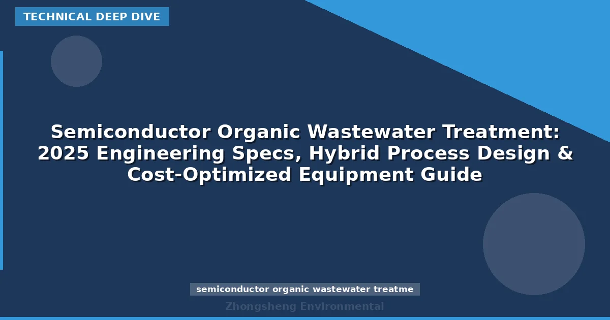 Semiconductor Organic Wastewater Treatment: 2025 Engineering Specs, Hybrid Process Design & Cost-Optimized Equipment Guide