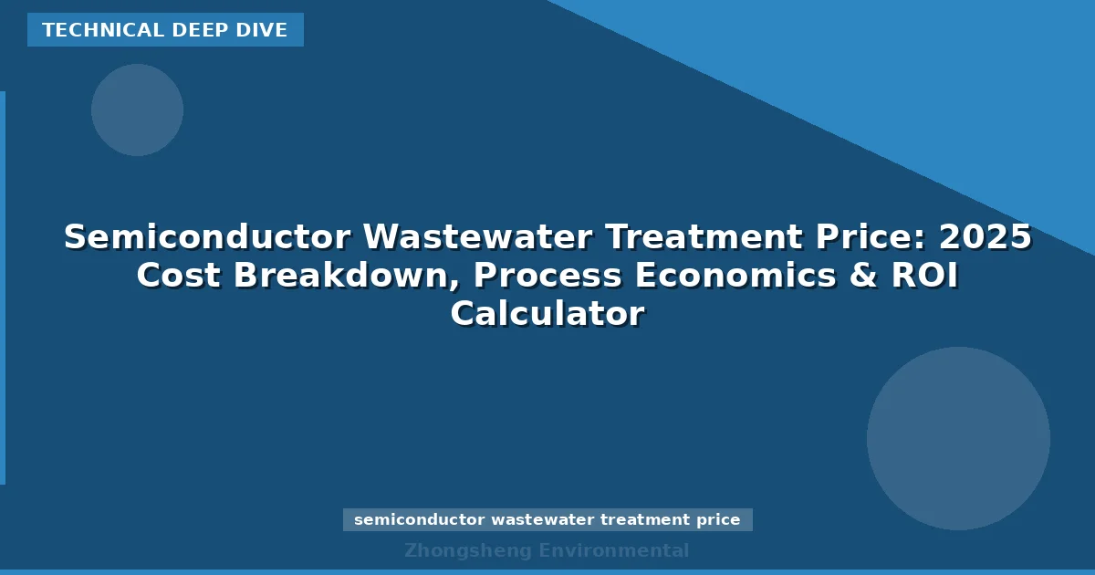 Semiconductor Wastewater Treatment Price: 2025 Cost Breakdown, Process Economics & ROI Calculator